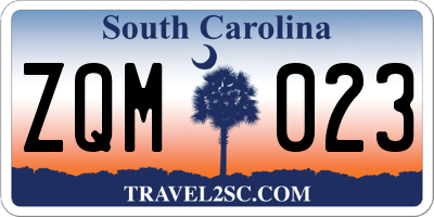 SC license plate ZQM023