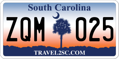 SC license plate ZQM025