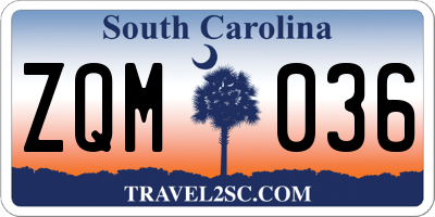 SC license plate ZQM036