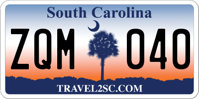SC license plate ZQM040