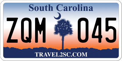 SC license plate ZQM045