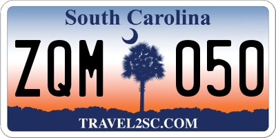SC license plate ZQM050