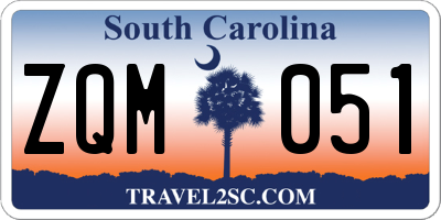 SC license plate ZQM051