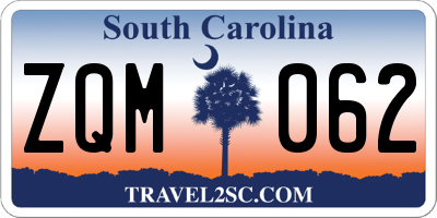 SC license plate ZQM062