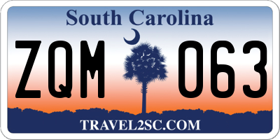 SC license plate ZQM063