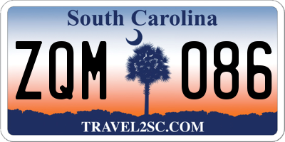 SC license plate ZQM086