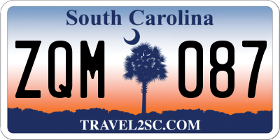 SC license plate ZQM087