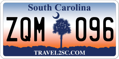 SC license plate ZQM096