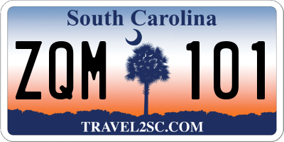 SC license plate ZQM101
