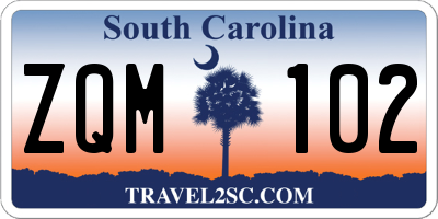 SC license plate ZQM102