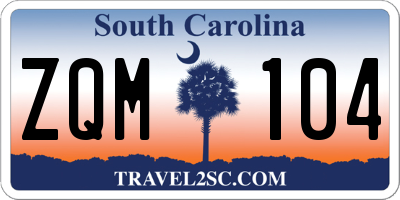 SC license plate ZQM104