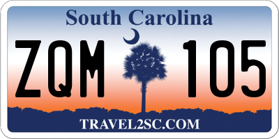 SC license plate ZQM105