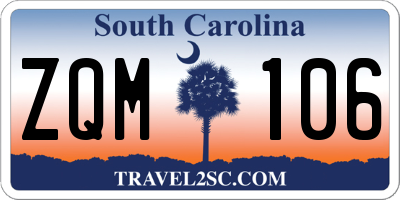 SC license plate ZQM106
