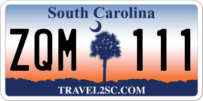 SC license plate ZQM111