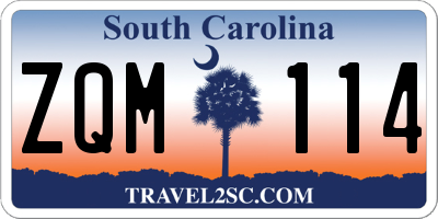 SC license plate ZQM114
