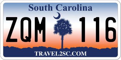 SC license plate ZQM116