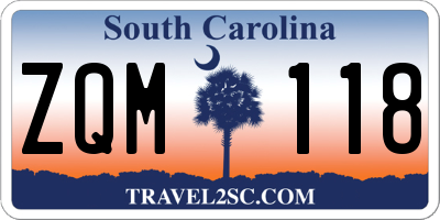 SC license plate ZQM118