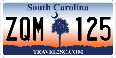 SC license plate ZQM125