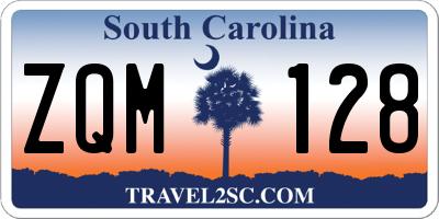 SC license plate ZQM128