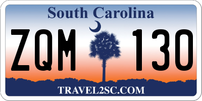 SC license plate ZQM130