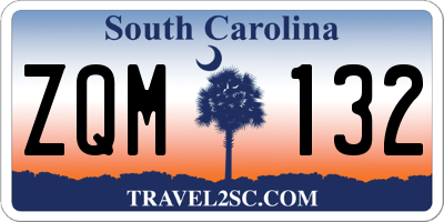 SC license plate ZQM132