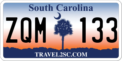 SC license plate ZQM133