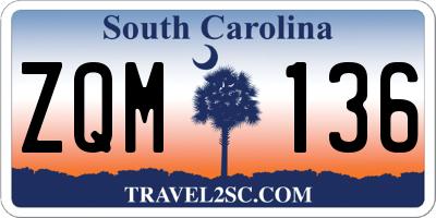 SC license plate ZQM136