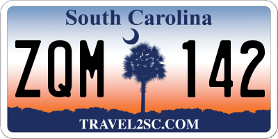 SC license plate ZQM142
