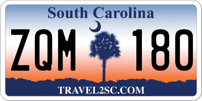 SC license plate ZQM180