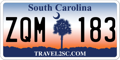 SC license plate ZQM183