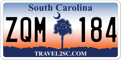 SC license plate ZQM184