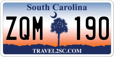SC license plate ZQM190
