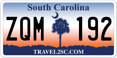 SC license plate ZQM192