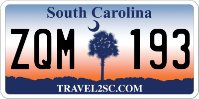 SC license plate ZQM193