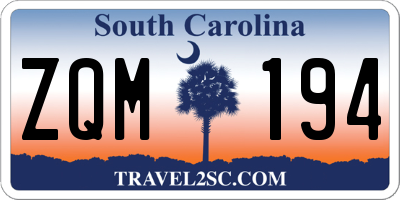 SC license plate ZQM194