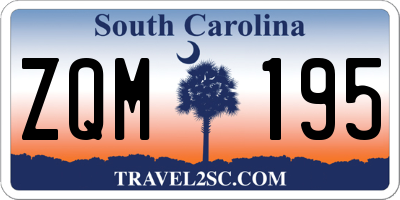 SC license plate ZQM195