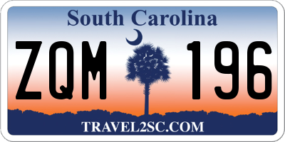 SC license plate ZQM196