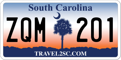 SC license plate ZQM201