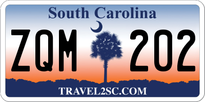 SC license plate ZQM202