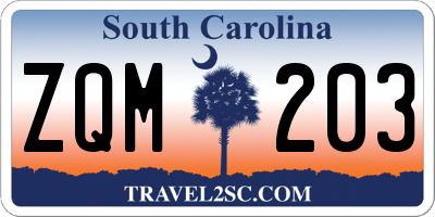 SC license plate ZQM203