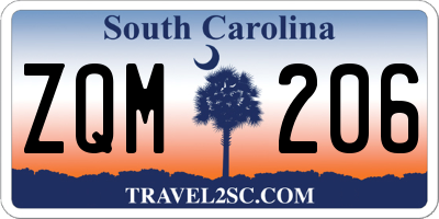 SC license plate ZQM206