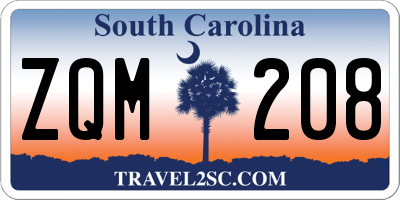 SC license plate ZQM208