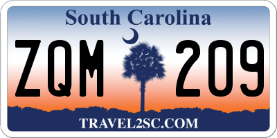 SC license plate ZQM209