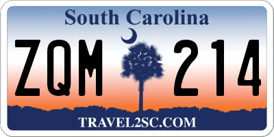 SC license plate ZQM214