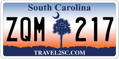 SC license plate ZQM217