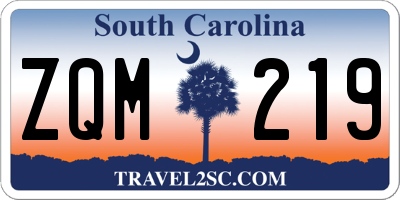 SC license plate ZQM219