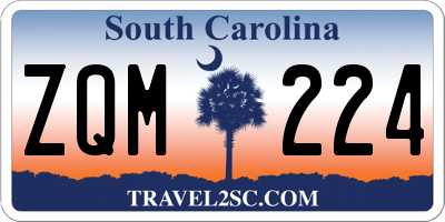 SC license plate ZQM224