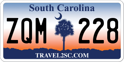 SC license plate ZQM228