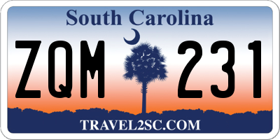 SC license plate ZQM231