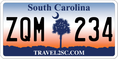 SC license plate ZQM234